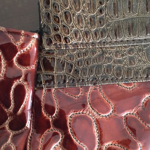 MICHE Women’s Bag Outer Shell Large Shiny Glossy Red Caramel Brown - Picture 9 of 13